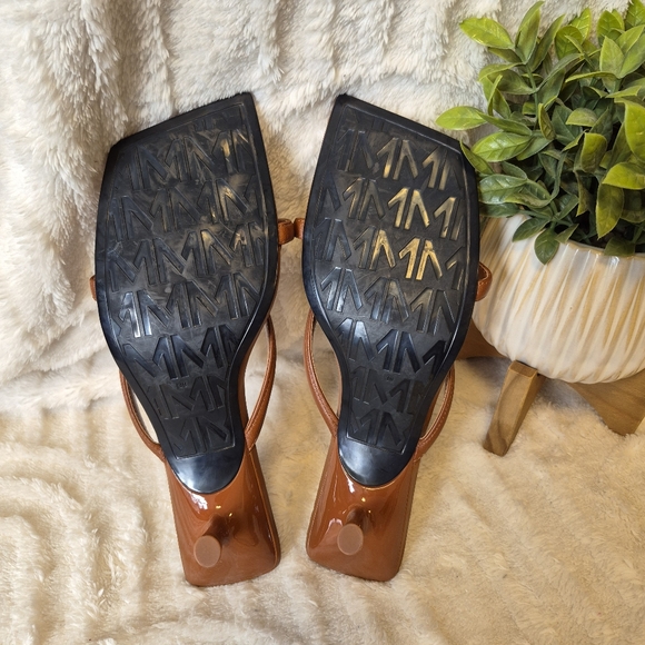 Mango MNG Strappy Brown Leather Sandals Kitten Heels Square Toe Sz 8.5 US, 39 EU - Picture 13 of 13